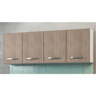 Armário Aéreo Panamá 04 Portas 160cm Branco/castanho - Lumil Móveis