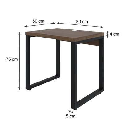 Mesa Operacional 80x60x75cm Yon - Nogueira-est.preta Nogueira-est.preta