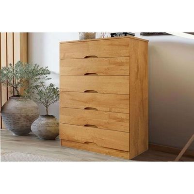 Cômoda de Quarto Sevilha 6 Gavetas MDF MDP Puxador Cava Peroba Europa