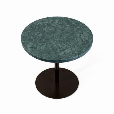 Mesa Lateral Atria Redonda Mármore Guatemala Alumínio 41CM Marrom