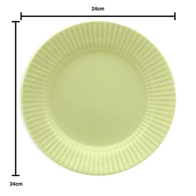 Prato Raso Biona 24CM 100% Cerâmica Liso Sólido para Refeições Diárias Verde
