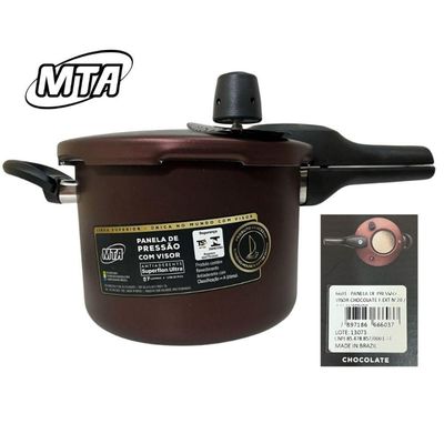 Panela de Pressão 6603 Fechamento Externo Alumínio 4,5L Marrom