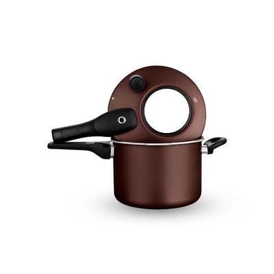 Panela de Pressão 6603 Fechamento Externo Alumínio 4,5L Marrom