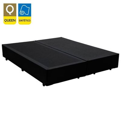 Cama Box Queen Bipartido Sintético Mega Cama Preto 158x198x42cm