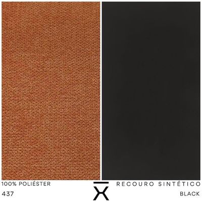 Poltrona Decorativa Turim Base Aço Preto Recouro Black Poliéster Terracota - Nexta Casa