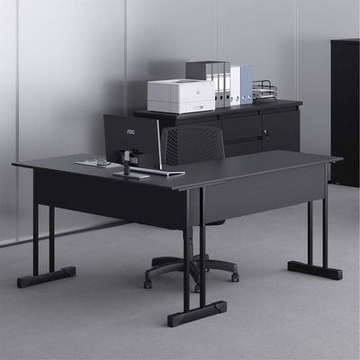 Mesa De Computador Em L Com Gaveta Lima Preto Onix