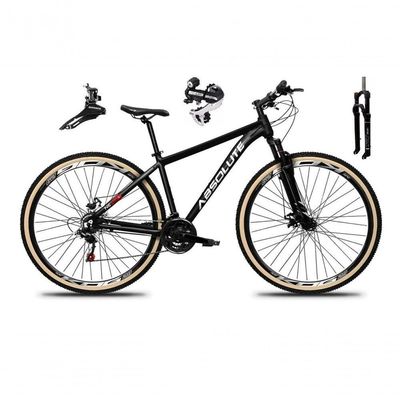 Bicicleta Aro 29 Absolute Nero 5 Câmbio Shimano 24v Acera K7 Freio A Disco Garfo Com Trava Preto 15
