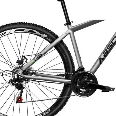 Bicicleta Aro 29 Absolute Nero 5 Alumínio 24v Câmbios Shimano Freio Hidráulico K7 Garfo Comtrava Cinza 23