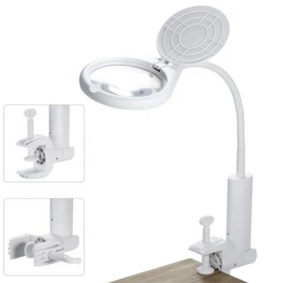 Lupa Led De Mesa Bancada Luminaria 2 Em 1 Clip Iluminacao Lente Aumento