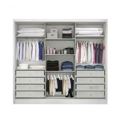 Guarda Roupa Casal 3 Portas 8 Gavetas - Medelim-branco - Móveis Horizonte