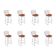 Kit 8 Banquetas Bistrô Bertoia Cromada D80 Com Assento Sintético Cobre