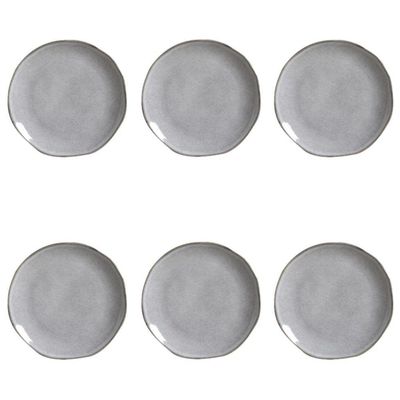 Conjunto De Pratos De Sobremesa 06 Peças Orgânico Concreto Porto Brasil