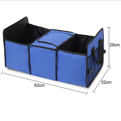 Organizador Carro Com área Térmica Porta Malas Dobrável Azul