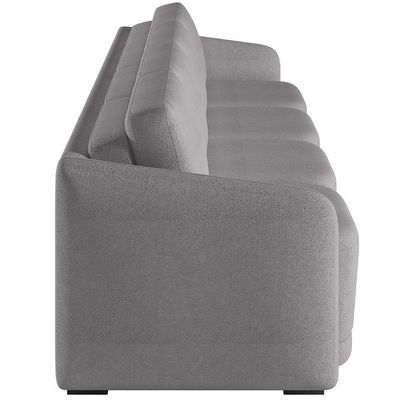 Sofá Cama Para Sala De Estar 5 Lugares 436cm Montserrat K01 Bouclê Cinza - Lyam Decor