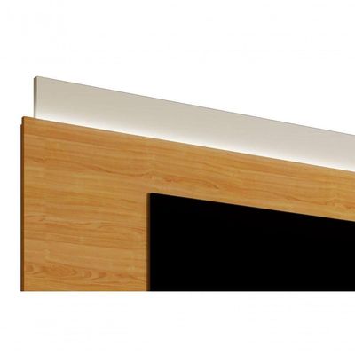 Rack Com Painel Delux 1.8 Com Led Off White Com Nature - Moveisaqui