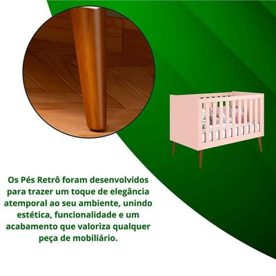 Berco Noah Retro Rosa Fosco - Moveisaqui