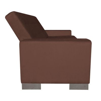 Sofá Cama 2 Lugares para Sala de Estar Lisboa Suede Marrom