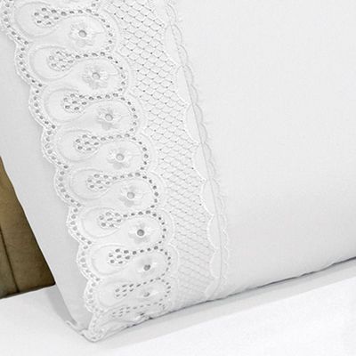 Jogo de Cama Lençol Queen D Mais 4 Peças - Branco  - 100% Poliéster