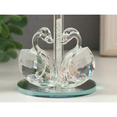 Enfeite Decorativo Ornamento Estatueta Cisne de Vidro Cristal Decoração de Mesa