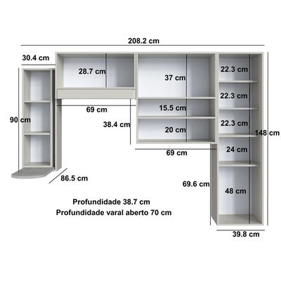 Conjunto Área De Serviço Com Mesa E Varal De Roupas Assis Arenas