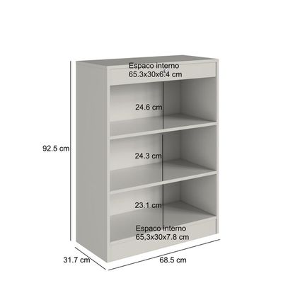 Armário Estante Biblioteca Multiuso Com Compartimentos Ocultos Lock Arenas