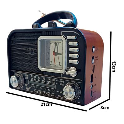 Rádio Retrô Vintage FM/AM Bivolt Bluetooth
