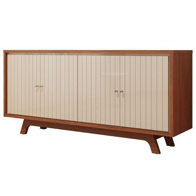 Aparador Buffet Para Sala De Jantar 4 Portas 180cm Junia D05 Freijó Off White - Lyam Decor