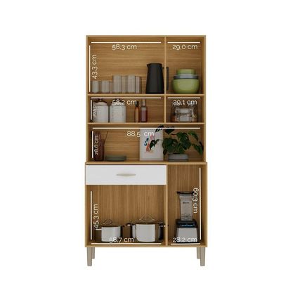 Armário de Cozinha Golden 6 Portas 1 Gaveta MDF 90,9CM Freijo Supremo Elegante Funcional Moderno