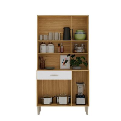 Armário de Cozinha Golden 6 Portas 1 Gaveta MDF 90,9CM Freijo Supremo Elegante Funcional Moderno
