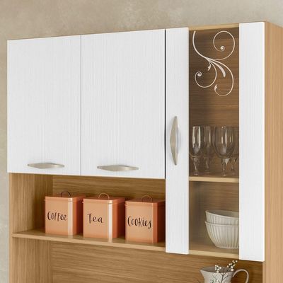 Armário de Cozinha Golden 6 Portas 1 Gaveta MDF 90,9CM Freijo Supremo Elegante Funcional Moderno
