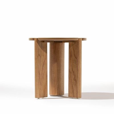 Mesa Lateral Tetris Redondo Madeira Maciça MDF 50CM 60CM Preto para Sala