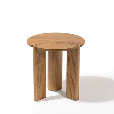 Mesa Lateral Tetris Redondo Madeira Maciça MDF 50CM 60CM Preto para Sala