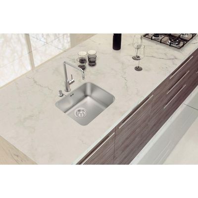 Cuba de Embutir Dora 40 BL R6 Retangular Aço Inox Acetinado com Válvula e Escape