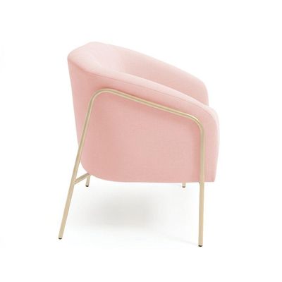Sofá 2 Lugares Namoradeira Stella Industrial Alta Champanhe Suede D03 - D'rossi Cor Rosa Bebê