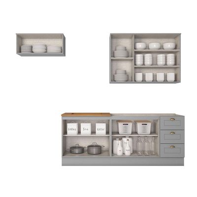 Cozinha Compacta 4 Peças Amy Casa 812 Cinza