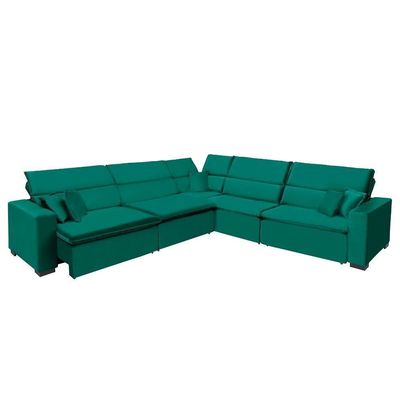 Sofá Milão 3.75x3.75m De Canto, Retrátil E Reclinável - Verde