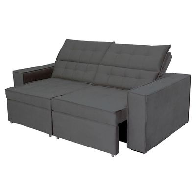 Sofá Austrália 2,50m 4 Lugares Retrátil E Reclinável D35 - Cinza