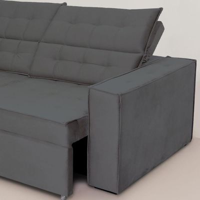 Sofá Austrália 2,50m 4 Lugares Retrátil E Reclinável D35 - Cinza
