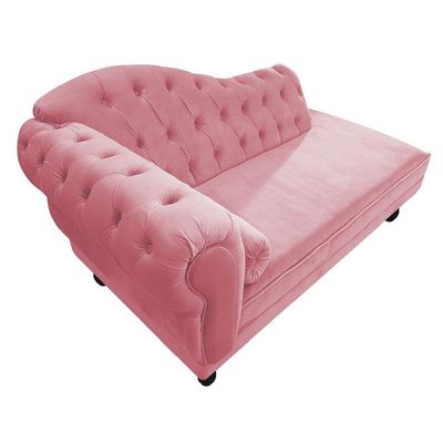 Diva Recamier Diana 140cm Lado Direito Suede Rosa Bebê