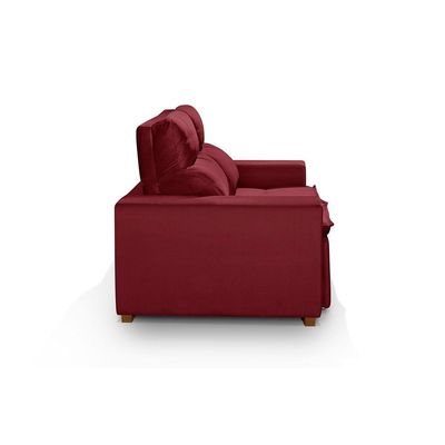 Sofá 2 Lugares 150cm C/ Molas Retrátil E Reclinável Vermelho