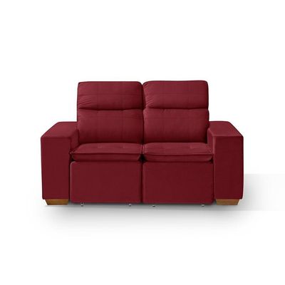 Sofá 2 Lugares 150cm C/ Molas Retrátil E Reclinável Vermelho