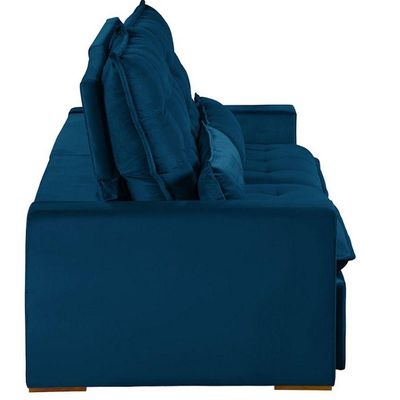 Sofá 5 Lugares 2.50 Mt Retrátil E Reclinável Sofatec Azul