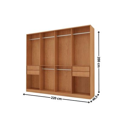 Guarda Roupa Casal Alpes Mdf 8 Portas E 4 Gavetas Moderna Naturalle/off White