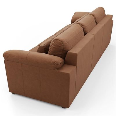Sofá Retrátil 3 Lugares Para Sala 257cm Dijon Couro Mel S07 - Mpozenato