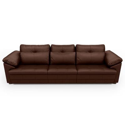 Sofá Retrátil 3 Lugares Para Sala 297cm Dijon Couro Caramelo S07 - Mpozenato