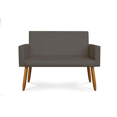 Sofá Namoradeira 2 Lugares Luxo Tecido Decor Cinza