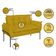 Poltrona Sofá Luxo Base Metal Preto Recepção Escritório Amarelo