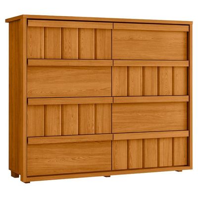 Comoda Tarsila 8 Gavetas Mdf 136 Cm Cinamomo Off White Madetec
