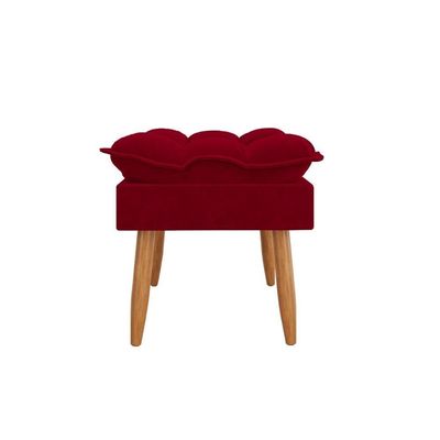 Kit 2 Poltronas + Namoradeira + Puff Opala Decorativa Balaqui Vermelho