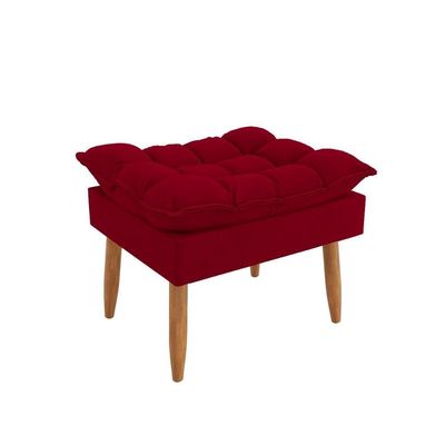 Kit 2 Poltronas + Namoradeira + Puff Opala Decorativa Balaqui Vermelho